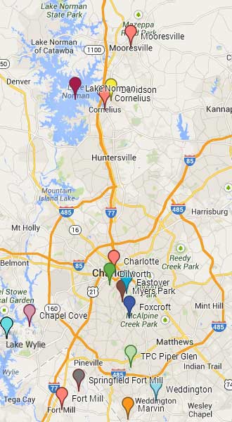 Locations - Custom Home Builder, North Carolina and South Carolina